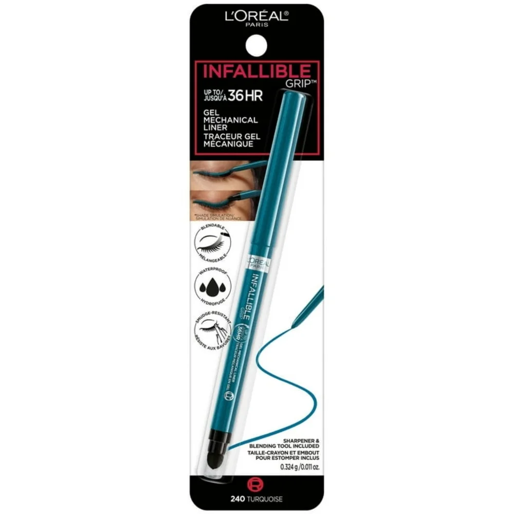 5 x L'oreal Paris Infallible Grip Mechanical Gel Eyeliner, 240 Turquoise